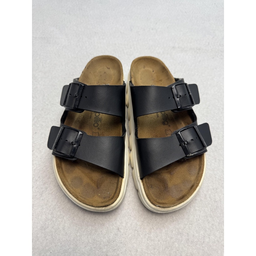 Birkenstock Papillio Sandals Women's 8 EU 38 Black Strap Buckle Platform Slide